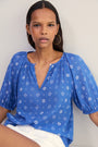 Edie Blouse - Soft Cobalt Shibori