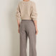 Eleanor Wool Blend Trousers - Cocoa/Blue Check