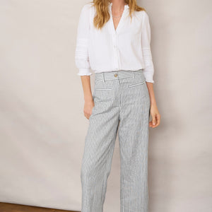 Eliana Trouser - Blue/Ivory Stripe
