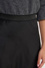 Ella Silk Lace Trim Skirt - Black