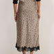 Ella Silk Lace Trim Skirt - Leopard