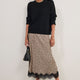Ella Silk Lace Trim Skirt - Leopard
