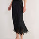 Ella Silk Lace Trim Skirt - Black