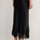 Ella Silk Lace Trim Skirt - Black