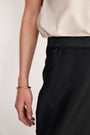 Ella Silk Lace Trim Skirt - Black