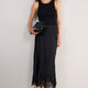 Ella Silk Lace Trim Skirt - Black