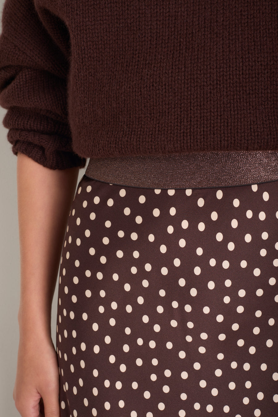 Ella Silk Skirt - Cocoa Spot