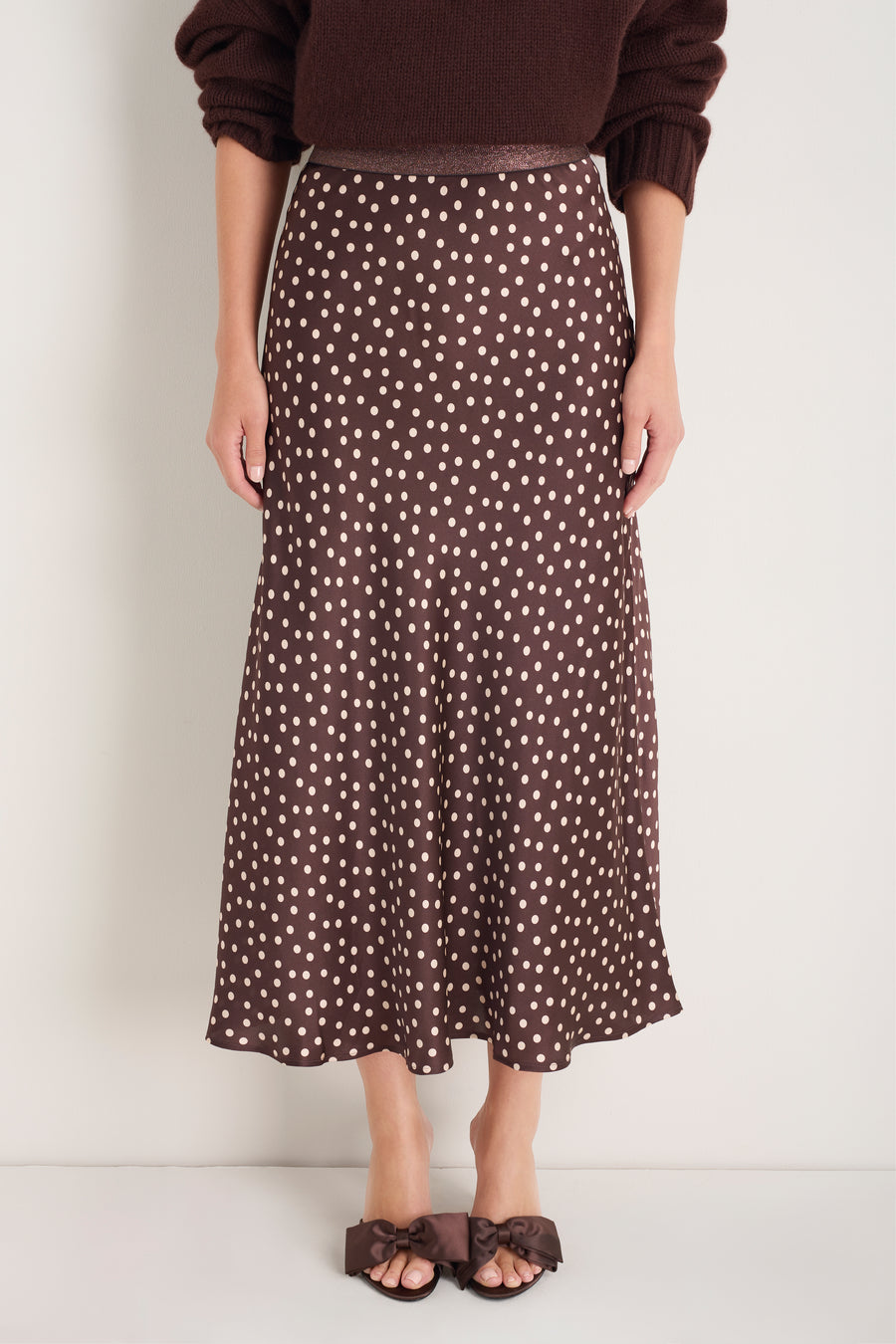 Ella Silk Skirt - Cocoa Spot