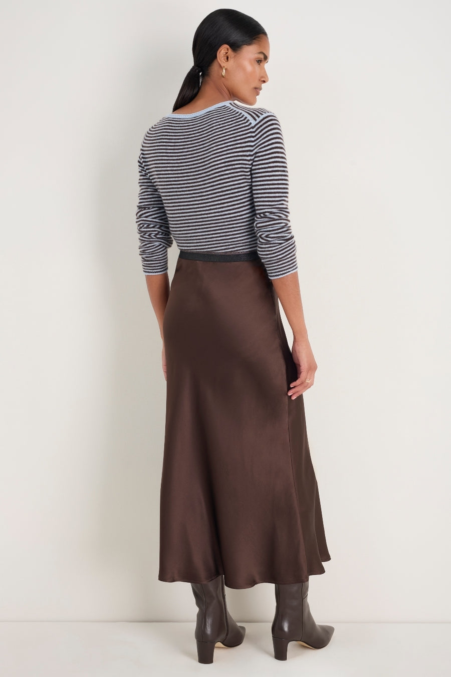 Ella Silk Skirt - Cocoa