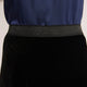 Ella Silk Velvet Lace Trim Skirt - Black