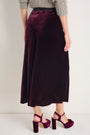 Ella Silk Velvet Skirt - Deep Fig