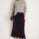 Ella Silk Velvet Skirt - Deep Fig