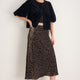 Ella Silk Velvet Skirt - Leopard