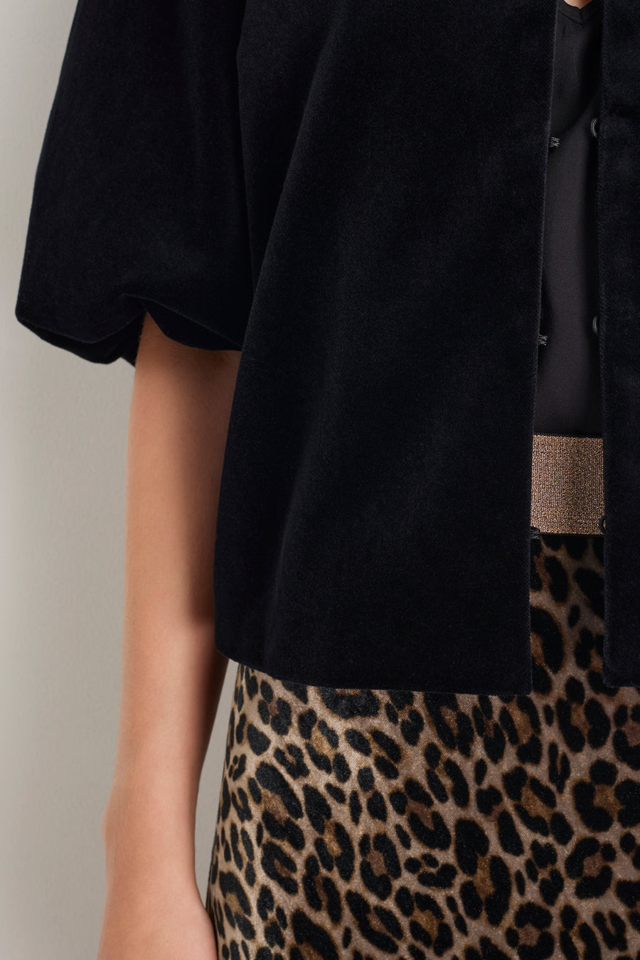 Ella Silk Velvet Skirt - Leopard