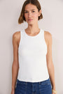 Elle Ribbed Vest - White