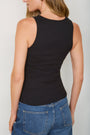 Elle Ribbed Vest - Black