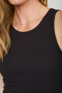 Elle Ribbed Vest - Black