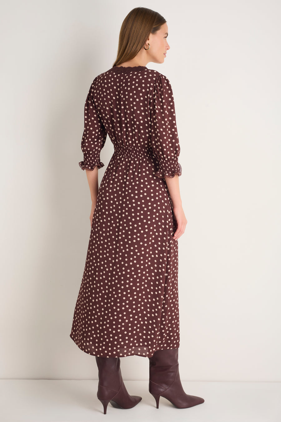 Elodie Dress - Mocha Spot