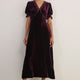 Elodie Silk Velvet Dress - Plum