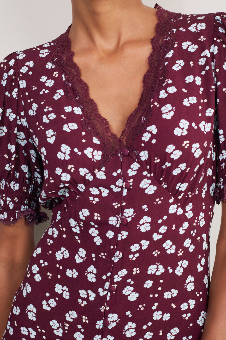 Eloise Dress - Aubergine Spaced Floral