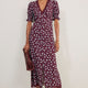 Eloise Dress - Aubergine Spaced Floral