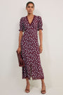 Eloise Dress - Aubergine Spaced Floral