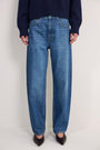 Elsie Barrel Leg Jean - Mid Wash