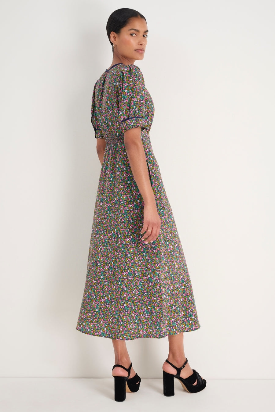 Elsie Silk Dress - Ditsy Floral