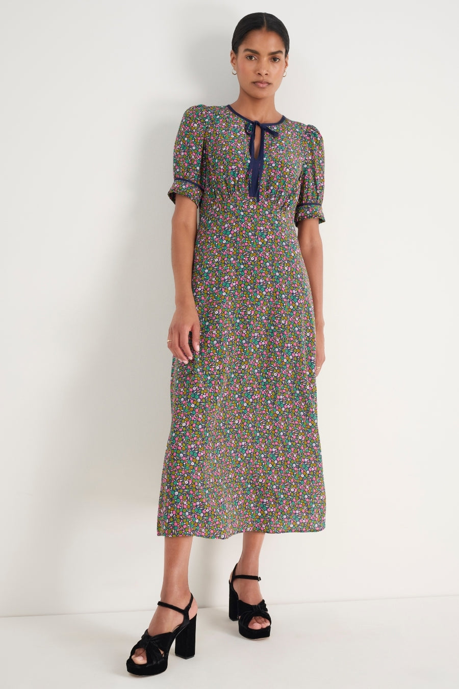 Elsie Silk Dress - Ditsy Floral