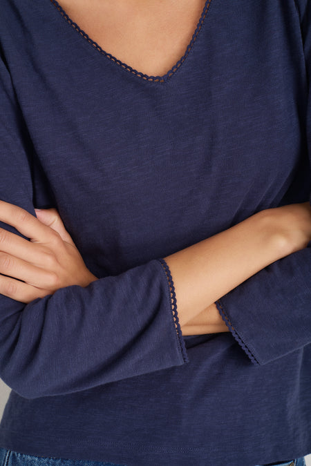 Elyna 3/4 Sleeve Tee - Midnight
