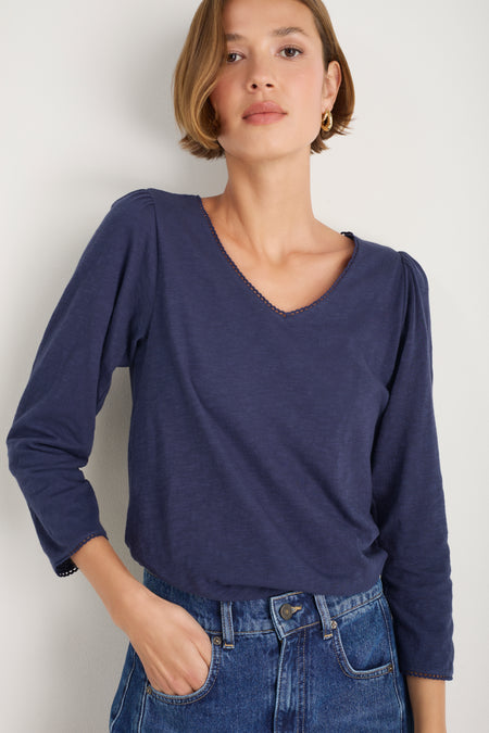 Elyna 3/4 Sleeve Tee - Midnight