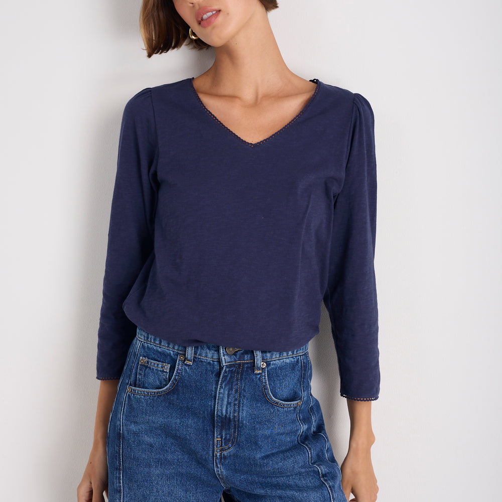 Elyna 3/4 Sleeve Tee - Midnight