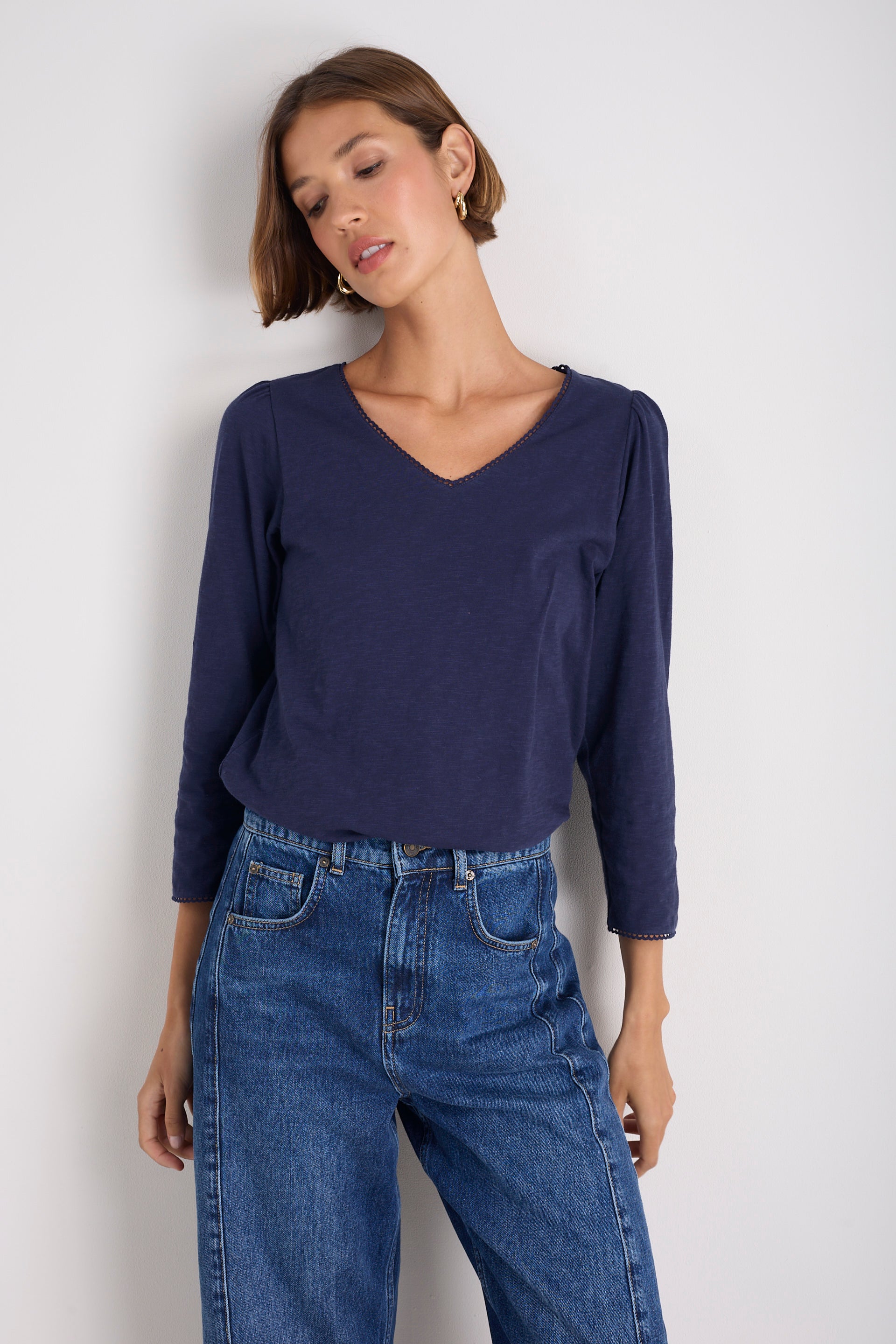 Elyna 3/4 Sleeve Tee - Midnight