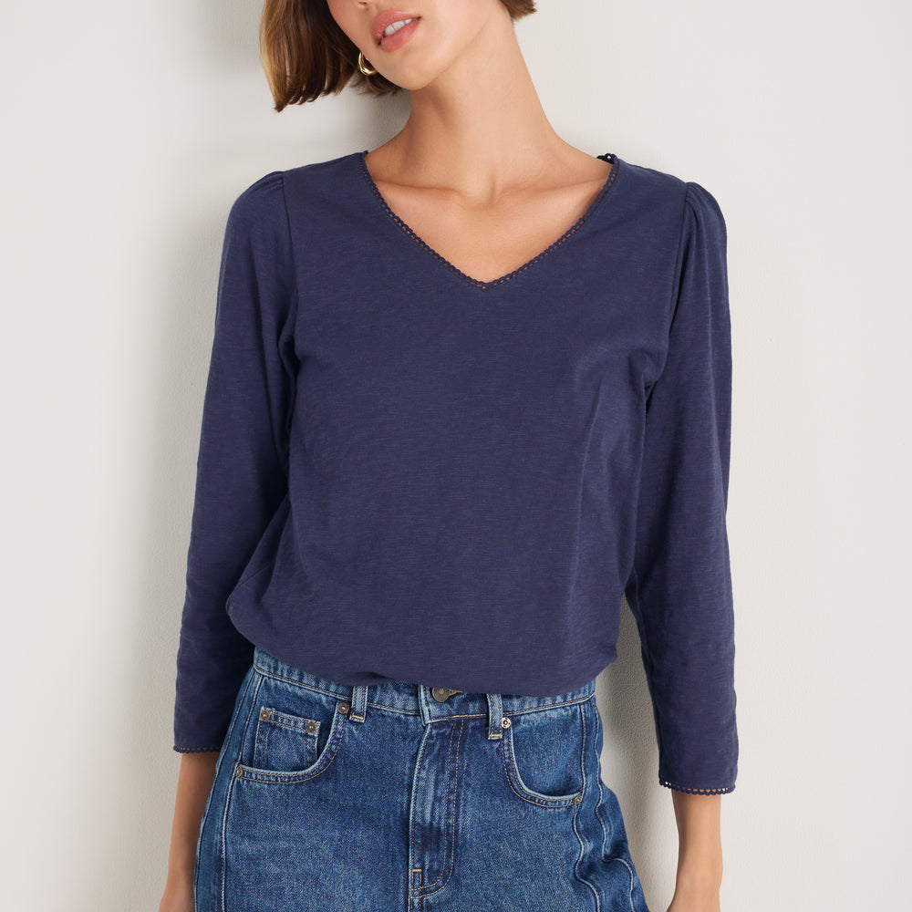 Elyna 3/4 Sleeve Tee - Midnight