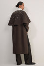 Erica Davies x WYSE Embroidered Coat - Brown Check