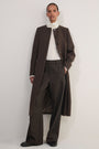 Erica Davies x WYSE Embroidered Coat - Brown Check