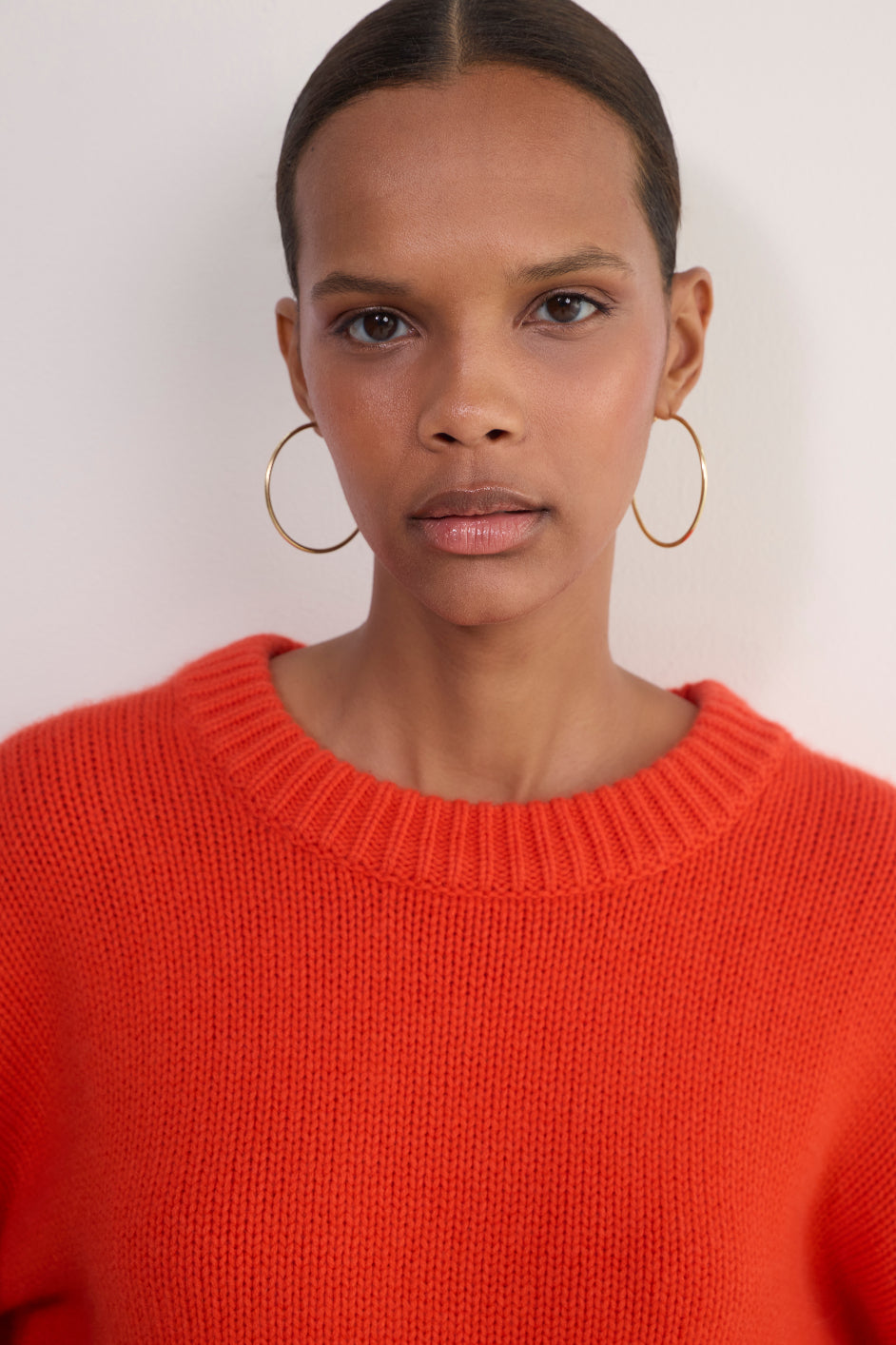 Erica Davies x WYSE Chunky Crew Neck Jumper - Orange