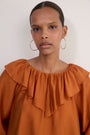 Erica Davies x WYSE Ruffle Blouse - Rust