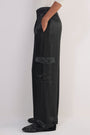 Erica Davies x WYSE Satin Cargo Trouser - Black