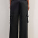 Erica Davies x WYSE Satin Cargo Trouser - Black