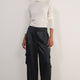 Erica Davies x WYSE Satin Cargo Trouser - Black