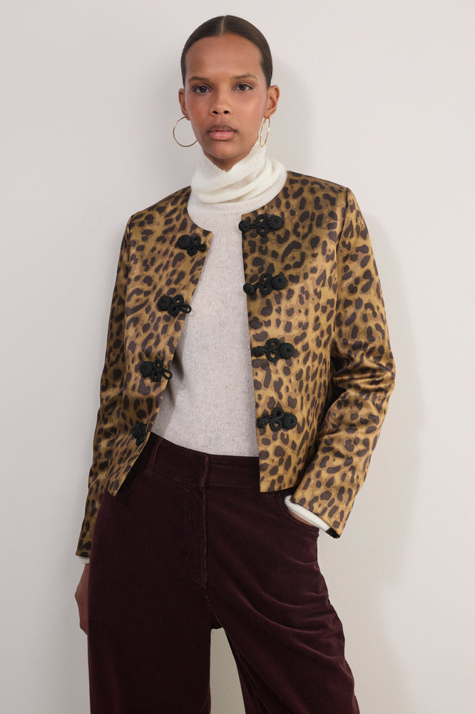 Erica Davies x WYSE Satin Jacket - Leopard