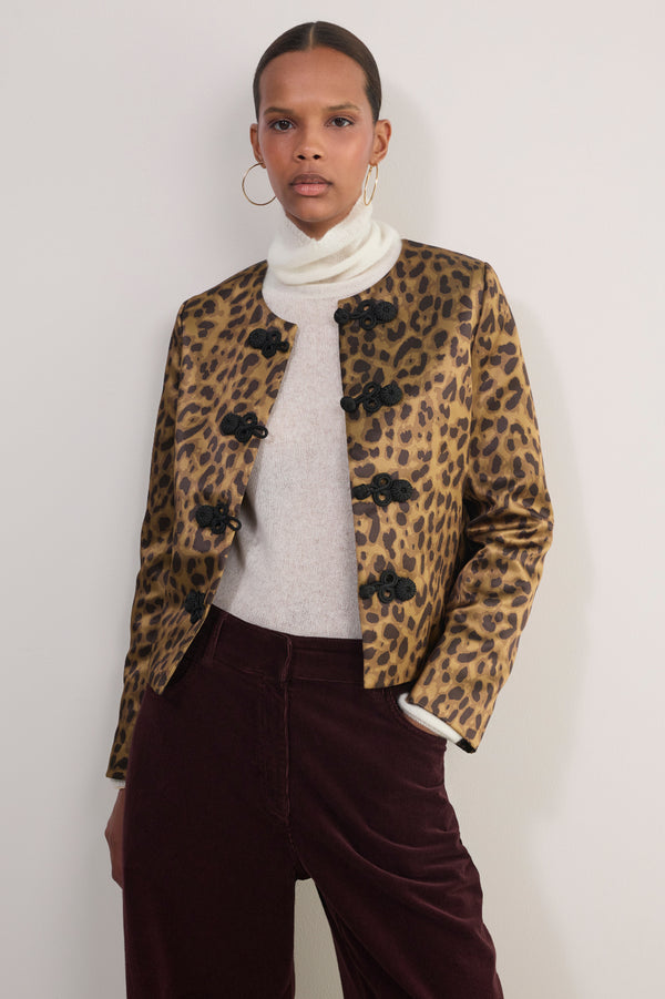 Erica Davies x WYSE Satin Jacket - Leopard