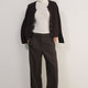 Erica Davies x WYSE Wool Trouser - Brown Check Side Stripe