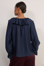 Erica Davies x WYSE Ruffle Blouse - Midnight