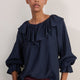 Erica Davies x WYSE Ruffle Blouse - Midnight