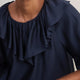 Erica Davies x WYSE Ruffle Blouse - Midnight