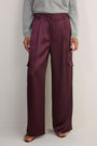 Erica Davies x WYSE Satin Cargo Trouser - Aubergine