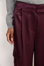 Erica Davies x WYSE Satin Cargo Trouser - Aubergine