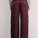 Erica Davies x WYSE Satin Cargo Trouser - Aubergine